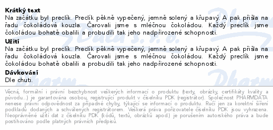 Informace o produktu:<br> Mixit Preclíky Mléčná čokoláda 250g