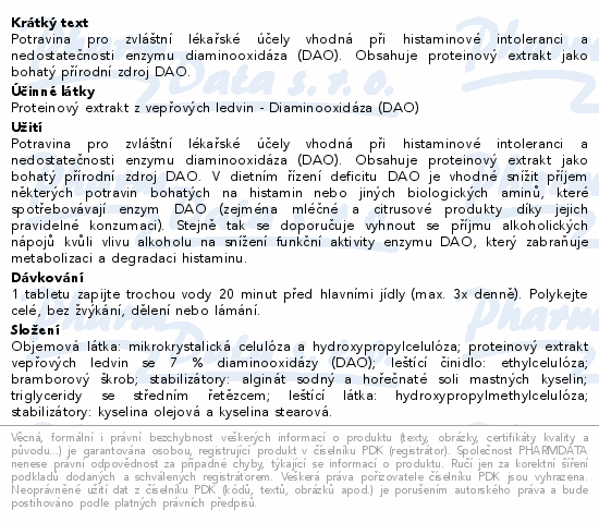Informace o produktu:<br> DAOFit tbl.60 CZE Salutem