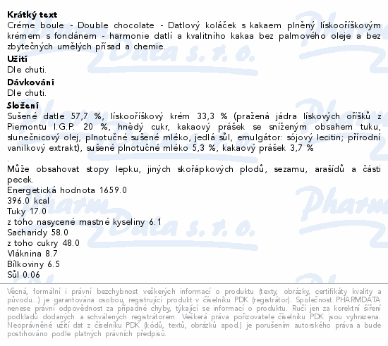 Informace o produktu:<br> Mixit Créme boule Double Chocolate 20ks