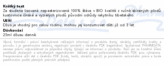 Informace o produktu:<br> HIMALYO Elixir 100% džus BIO 750ml