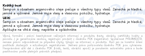 Informace o produktu:<br> Moroccanoil hydratační šampon 250ml