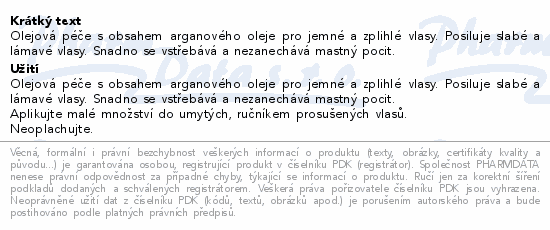 Informace o produktu:<br> Moroccanoil olej pro jemné vlasy 100ml