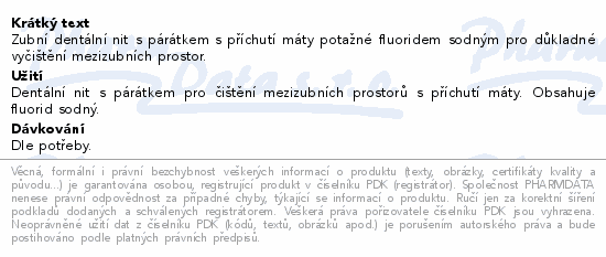 Informace o produktu:<br> DenTek dentální nit s párátkem 48ks