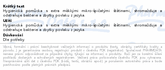 Informace o produktu:<br> DenTek kartáček na jazyk