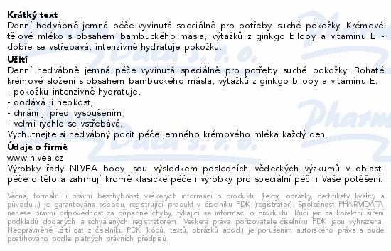 Informace o produktu:<br> NIVEA Smooth Sensation tělové mléko 250ml 88130