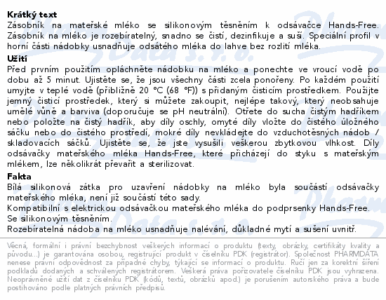 Informace o produktu:<br> Canpol babies Zásobník na mléko k Hands-Free