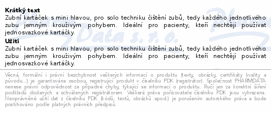 Informace o produktu:<br> CiAssist Mini zubní kartáč.s mini hlavou mix barev