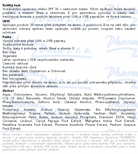 Informace o produktu:<br> Hawaiian Tropic Glowing lotion SPF30 100ml