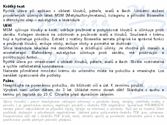 Informace o produktu:<br> GelActiv Forte krém 100ml CZE+SLO
