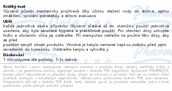 Informace o produktu:<br> GLYCEROL mikroklystýr pro dospělé 6x9g