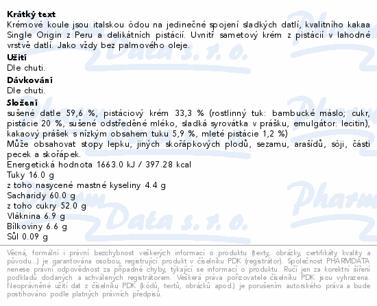 Informace o produktu:<br> Mixit Créme boule Pistachio Mio 20ks
