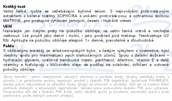 Informace o produktu:<br> BIO BIONE Bylinný elixír pleťové sérum 40ml