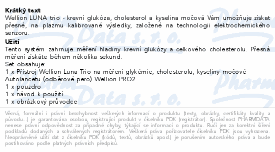 Informace o produktu:<br> Wellion LUNA trio glukometr bílý