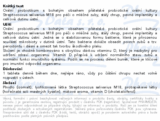 Informace o produktu:<br> Favea Bactodent Máta tbl.30
