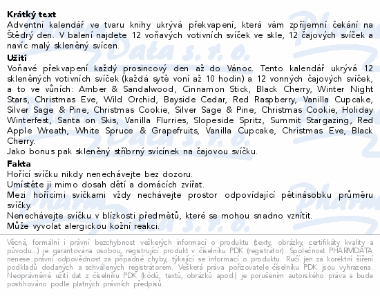 Informace o produktu:<br> Yankee Candle adventní kniha 2025