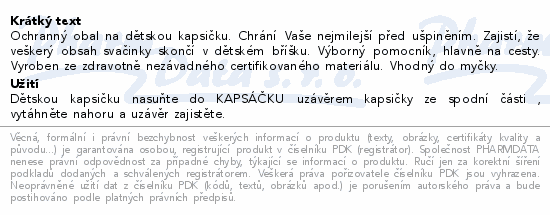 Informace o produktu:<br> KAPSÁČEK Ochranný obal na dětskou kapsičku béžová