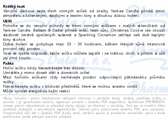 Informace o produktu:<br> Yankee Candle dárková sada 3 vonných svíček