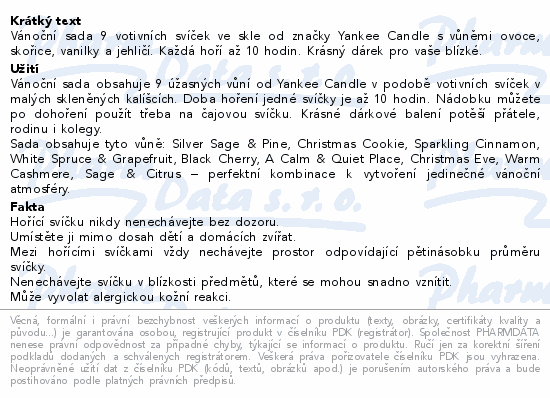 Informace o produktu:<br> Yankee Candle dárková sada 9 vonných svíček