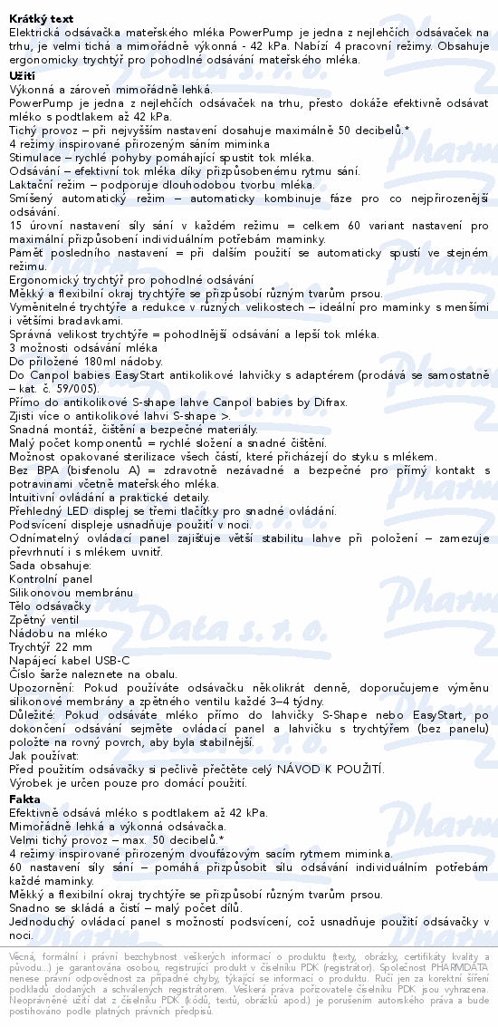 Informace o produktu:<br> Canpol babies Přenos.odsávačka mat.mléka PowerPump