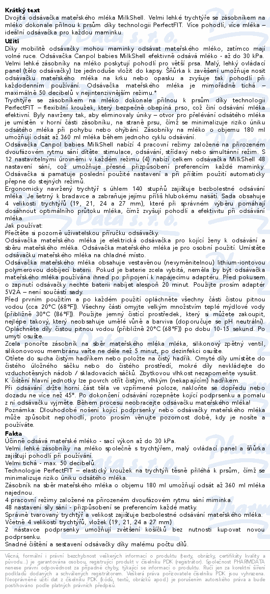 Informace o produktu:<br> Canpol babies Dvojitá mateřského mléka MilkShell