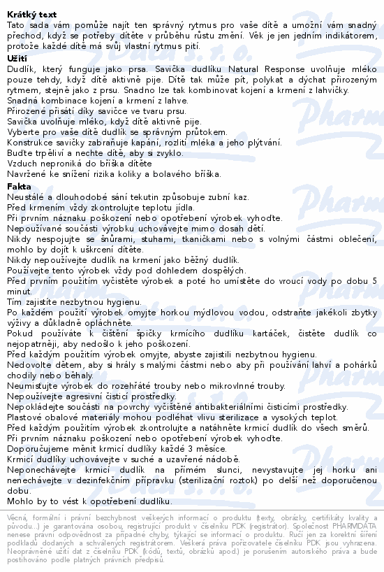 Informace o produktu:<br> Philips AVENT Savička Natural Response mix 3ks