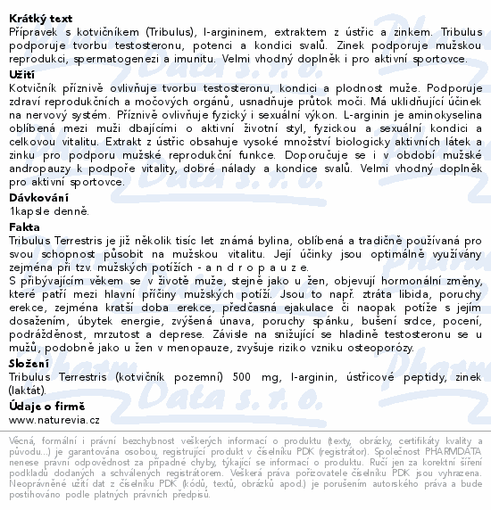 Informace o produktu:<br> NatureVia Energyman strong cps.180