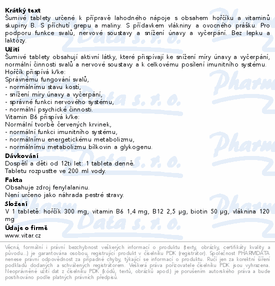Informace o produktu:<br> Maxi Vita Hořčík+vit.B6 B12+biotin tbl.eff.20