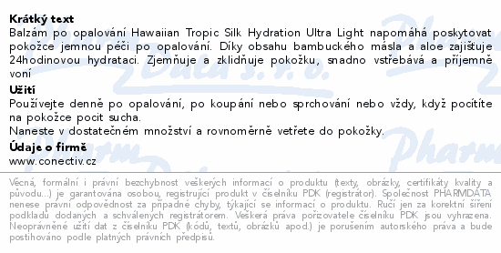 Informace o produktu:<br> Hawaiian Tropic Hydrating After Sun lotion 60ml