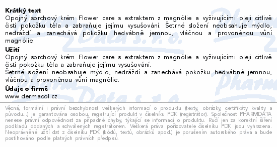 Informace o produktu:<br> Dermacol Magnolia sprchový krém 200ml