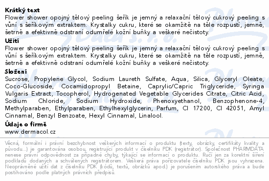 Informace o produktu:<br> Dermacol Šeřík opojný tělový peeling 200g