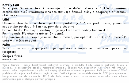 Informace o produktu:<br> AOMU Sada pro čichovou terapii unikátní směsi 3ks