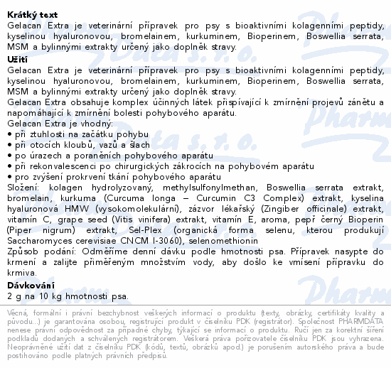 Informace o produktu:<br> Gelacan Extra 500g