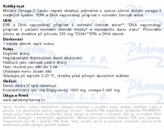 Informace o produktu:<br> Mollers Omega-3 Cardio cps.60