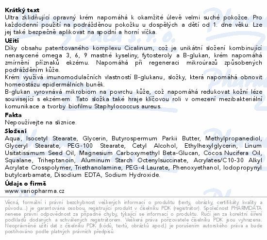 Informace o produktu:<br> DERMEDIC Cicatopy ultra-zklidňující opra.krém 40ml