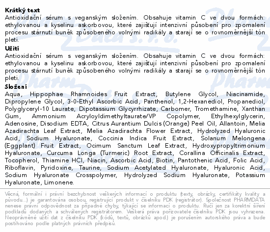 Informace o produktu:<br> Dr.Althea pleťové sérum s vitaminem C 30ml