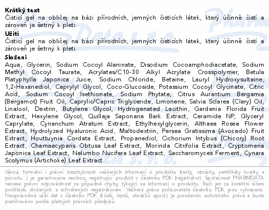 Informace o produktu:<br> Dr.Althea jemný mycí pleťový gel 100ml