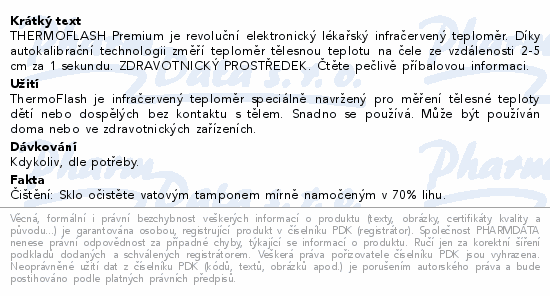 Informace o produktu:<br> ThermoFlash Premium teploměr lék.bezkontaktní