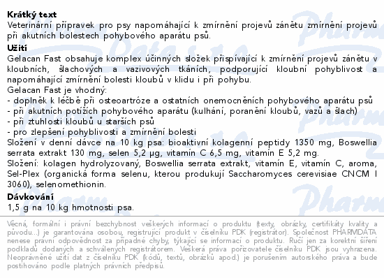 Informace o produktu:<br> Gelacan Fast 150g
