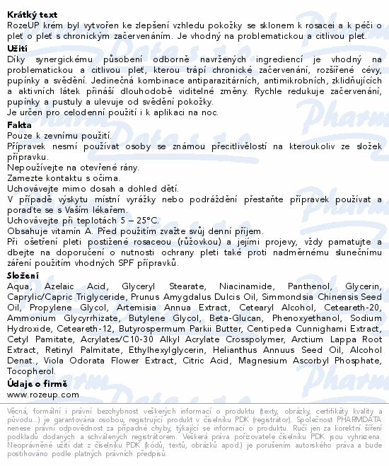 Informace o produktu:<br> RozeUP krém 30ml