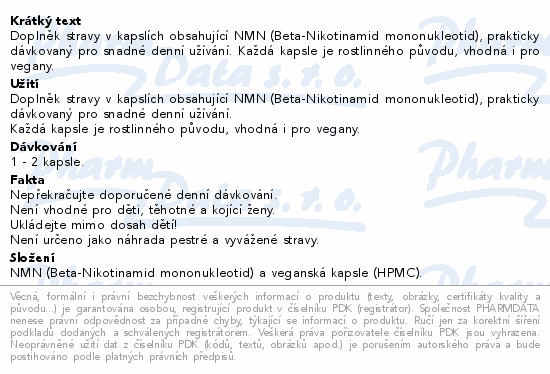 Informace o produktu:<br> LIVLIFE NMN cps.60