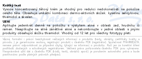 Informace o produktu:<br> Eucerin DermoPure CLINICAL tělový krém 200ml