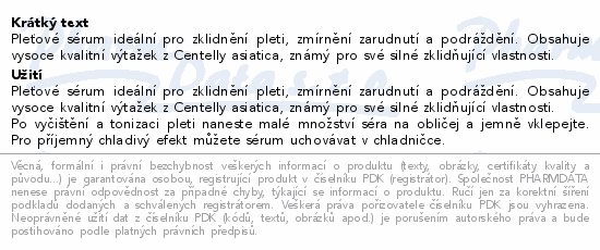 Informace o produktu:<br> Madagascar Centella pleťové sérum 30ml