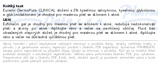 Informace o produktu:<br> Eucerin DermoPure Clinical Vánoce 2025