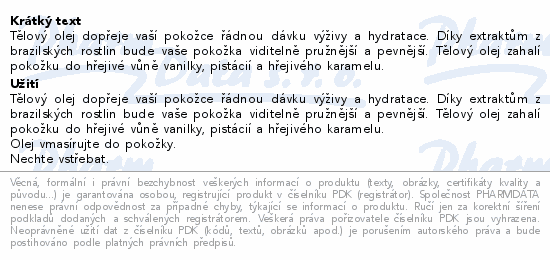 Informace o produktu:<br> Sol de Janeiro Bum Bum vyživující těl.olej 100ml