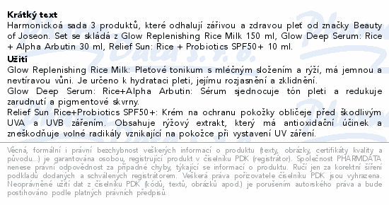 Informace o produktu:<br> Beauty of Joseon Glow Rice Holiday Set