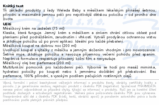 Informace o produktu:<br> WELEDA Měsíčkový Baby set