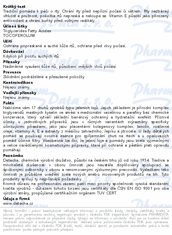 Informace o produktu:<br> Jelení lůj 2.3g
