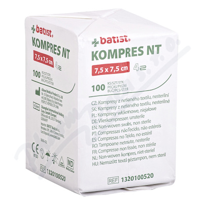Kompres z netkaného textilu 7.5x7.5cm nester.100ks