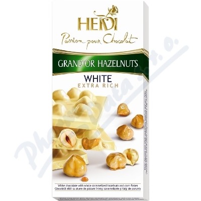 Čokoláda HEIDI GrandOr White&Hazelnuts 100g