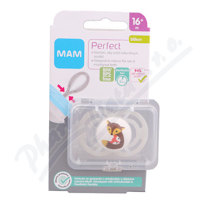 MAM Dudlík Perfect od 16+m bílý/liška 1ks